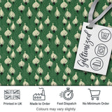 Dark Green Onion Seamless Pattern Elegant Minimal Botanical Design Digital Print Fabric by the Metre UK Sewing Quilting Textile