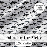 Realistic Orca Whale Seamless Pattern Ocean Wildlife Illustration Digital Print Fabric by the Metre UK Sewing Quilting Textile