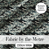 Detailed Orca Whale Water Texture Seamless Pattern Marine Life Design Digital Print Fabric by the Metre UK Sewing Quilting Textile
