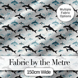 Orca Whale Forest Landscape Seamless Pattern Nature Meets Ocean Design Digital Print Fabric by the Metre UK Sewing Quilting Textile
