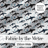 Realistic Orca Whale Water Reflection Seamless Pattern Ocean Wildlife Design Digital Print Fabric by the Metre UK Sewing Quilting Textile