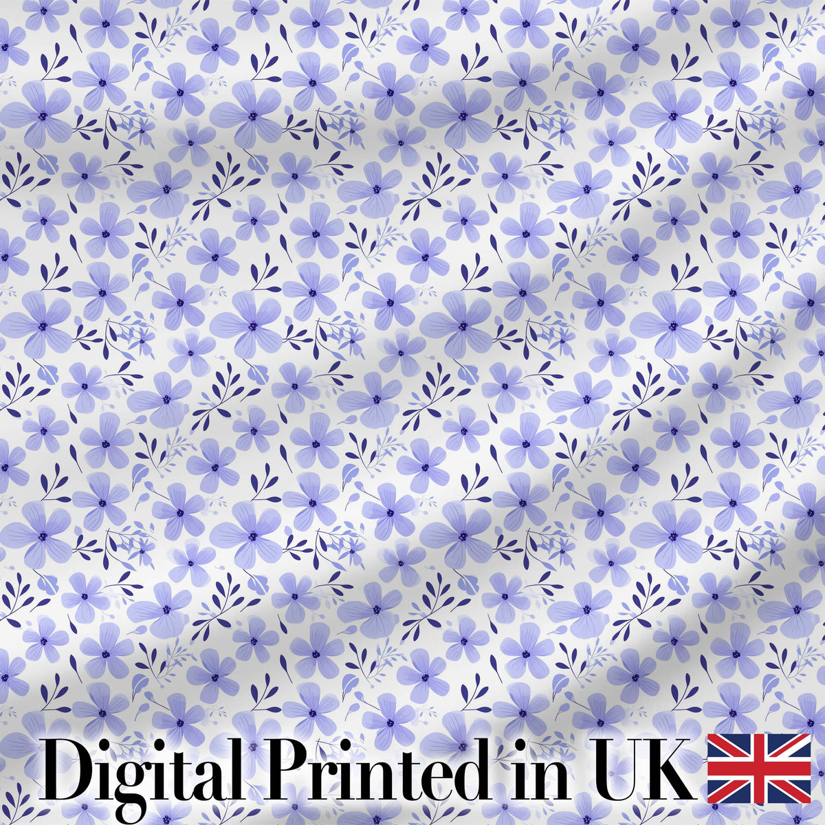 Purple Floral Meadow Seamless Pattern Simple Botanical Repeat Design Digital Print Fabric by the Metre UK Sewing Quilting Textile