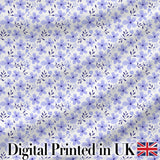 Purple Floral Meadow Seamless Pattern Simple Botanical Repeat Design Digital Print Fabric by the Metre UK Sewing Quilting Textile