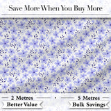 Purple Floral Meadow Seamless Pattern Simple Botanical Repeat Design Digital Print Fabric by the Metre UK Sewing Quilting Textile