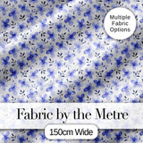 Soft Blue Watercolor Floral Seamless Pattern Delicate Botanical Repeat Design Digital Print Fabric by the Metre UK Sewing Quilting Textile