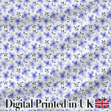 Soft Blue Watercolor Floral Seamless Pattern Delicate Botanical Repeat Design Digital Print Fabric by the Metre UK Sewing Quilting Textile