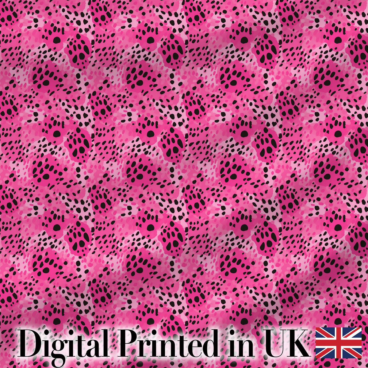 Bright Pink Leopard Spot Seamless Pattern Bold Animal Print Design Digital Print Fabric by the Metre UK Sewing Quilting Textile