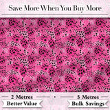 Bright Pink Leopard Spot Seamless Pattern Bold Animal Print Design Digital Print Fabric by the Metre UK Sewing Quilting Textile