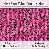 Vibrant Pink and Black Leopard Spot Abstract Seamless Pattern Digital Print Fabric by the Metre UK Sewing Quilting Textile