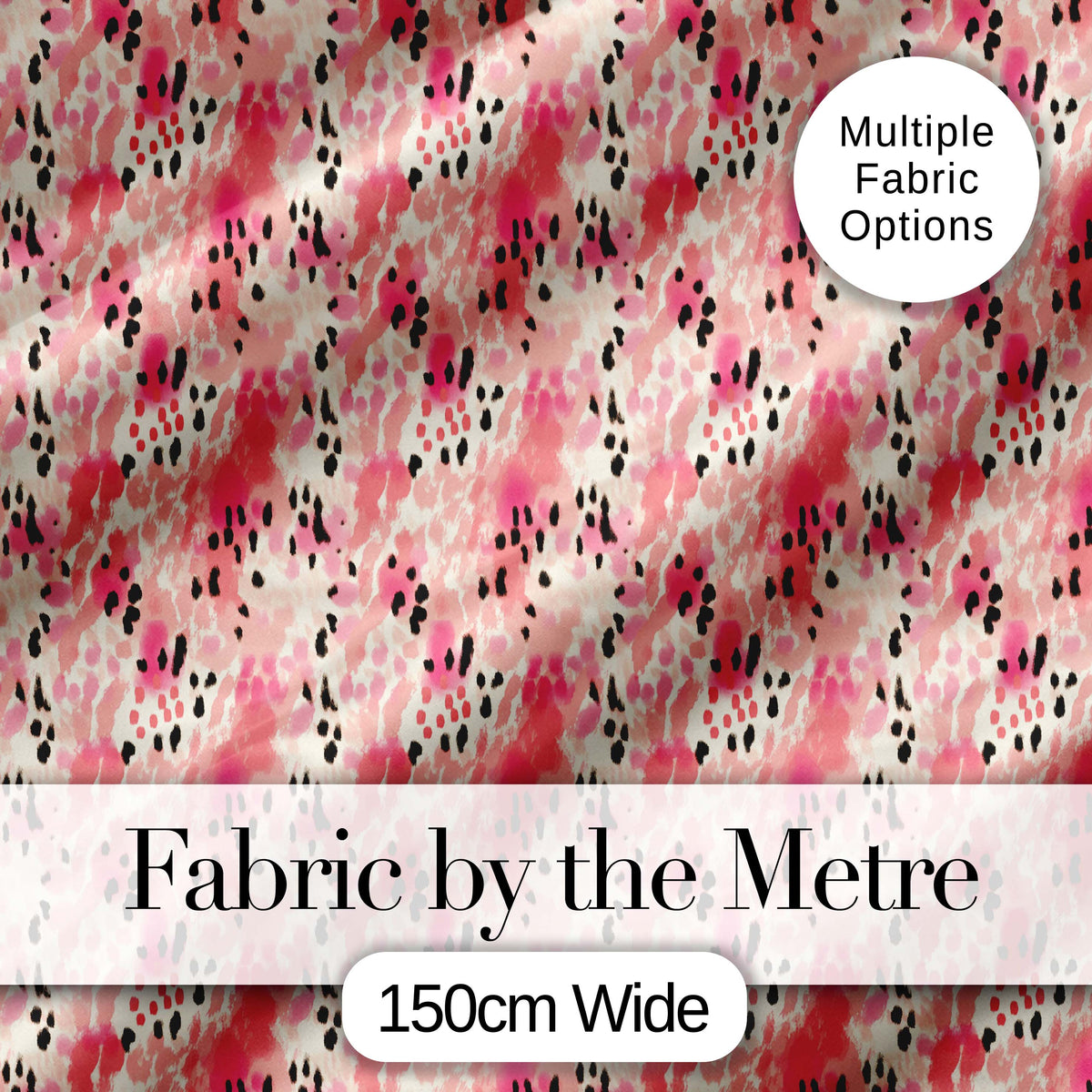 Pink Coral Watercolour Animal Texture Organic Seamless Pattern Digital Print Fabric by the Metre UK Sewing Quilting Textile