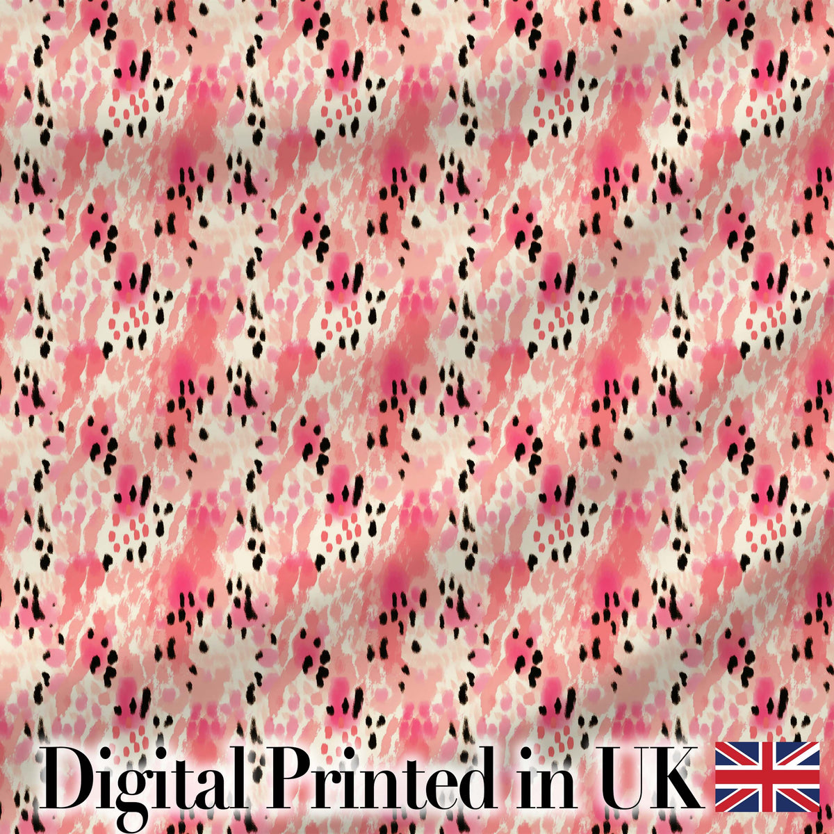 Pink Coral Watercolour Animal Texture Organic Seamless Pattern Digital Print Fabric by the Metre UK Sewing Quilting Textile