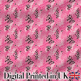 Bold Pink and Black Abstract Animal Print Seamless Pattern Digital Print Fabric by the Metre UK Sewing Quilting Textile