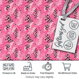 Bold Pink and Black Abstract Animal Print Seamless Pattern Digital Print Fabric by the Metre UK Sewing Quilting Textile