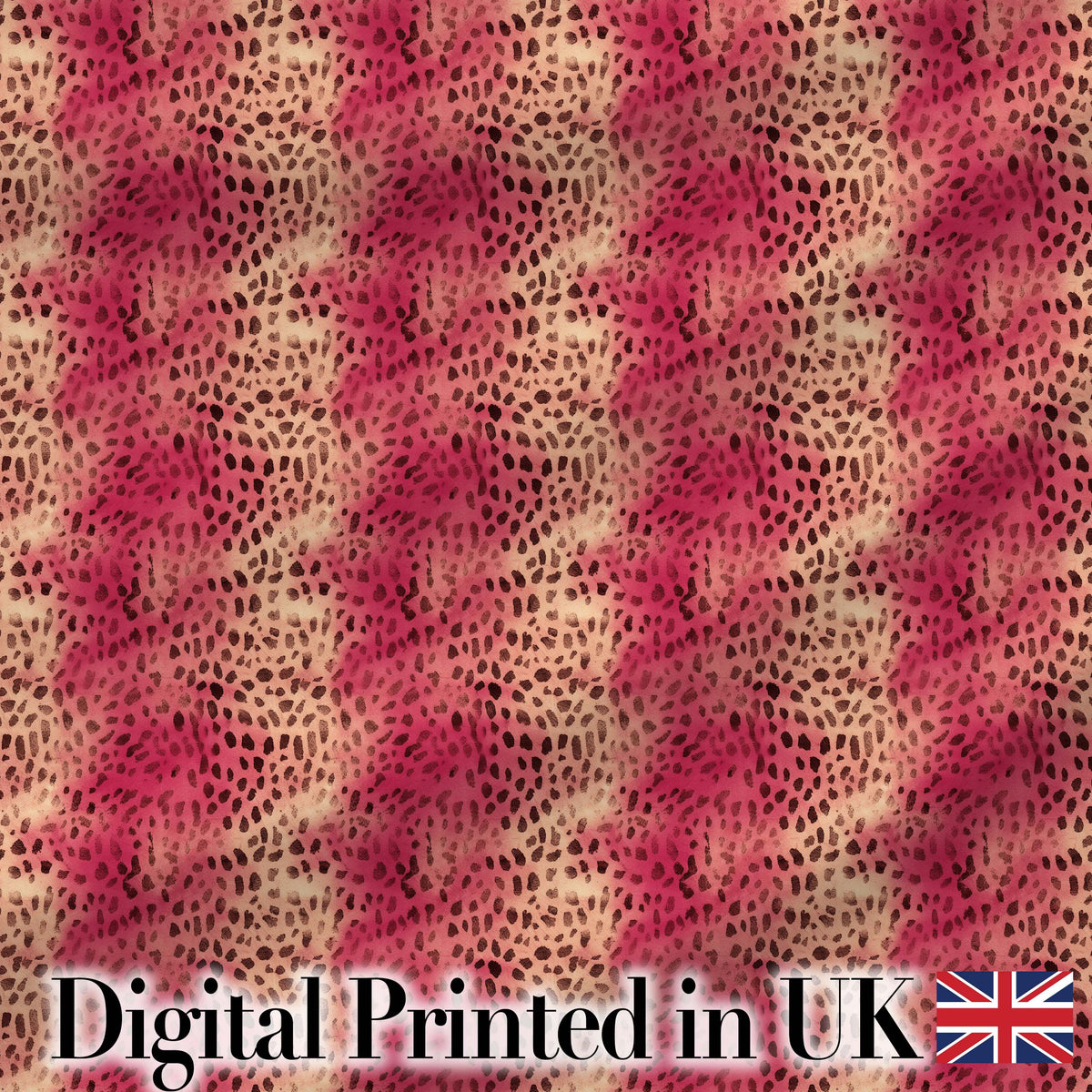 Bold Pink Black Speckled Abstract Animal Texture Seamless Pattern Digital Print Fabric by the Metre UK Sewing Quilting Textile