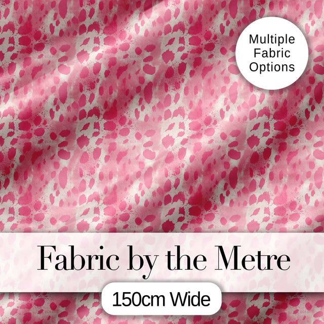 Soft Pink Watercolour Blotch Abstract Organic Seamless Pattern Digital Print Fabric by the Metre UK Sewing Quilting Textile
