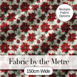 Elegant Beige Background Poinsettia Floral Classic Seamless Pattern Digital Print Fabric by the Metre UK Sewing Quilting Textile