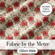 Botanical Poinsettia and Foliage Christmas Garden Seamless Pattern Digital Print Fabric by the Metre UK Sewing Quilting Textile