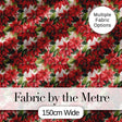 Vintage Style Poinsettia Floral Cream Holiday Seamless Pattern Digital Print Fabric by the Metre UK Sewing Quilting Textile