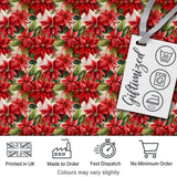 Vintage Style Poinsettia Floral Cream Holiday Seamless Pattern Digital Print Fabric by the Metre UK Sewing Quilting Textile
