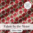 Elegant Poinsettia and Foliage Christmas Seamless Pattern Digital Print Fabric by the Metre UK Sewing Quilting Textile