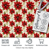 Traditional Poinsettia with Snowflake Accents Seamless Pattern Digital Print Fabric by the Metre UK Sewing Quilting Textile