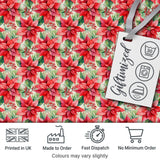 Soft Watercolour Poinsettia Christmas Floral Seamless Pattern Digital Print Fabric by the Metre UK Sewing Quilting Textile