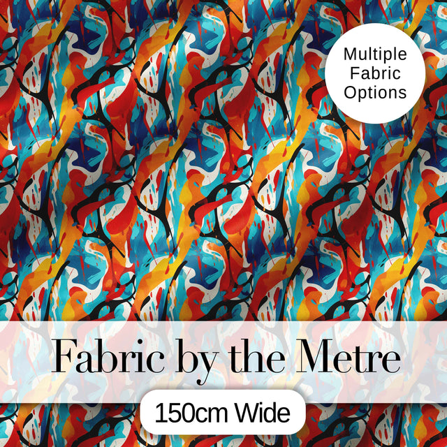 Abstract Graffiti Brush Stroke Seamless Pattern Bold Urban Artistic Design Digital Print Fabric by the Metre UK Sewing Quilting Textile