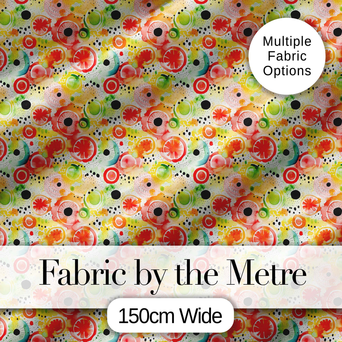 Watercolor Floral Dot Pattern Soft Pastel Abstract Circles Seamless Design Digital Print Fabric by the Metre UK Sewing Quilting Textile