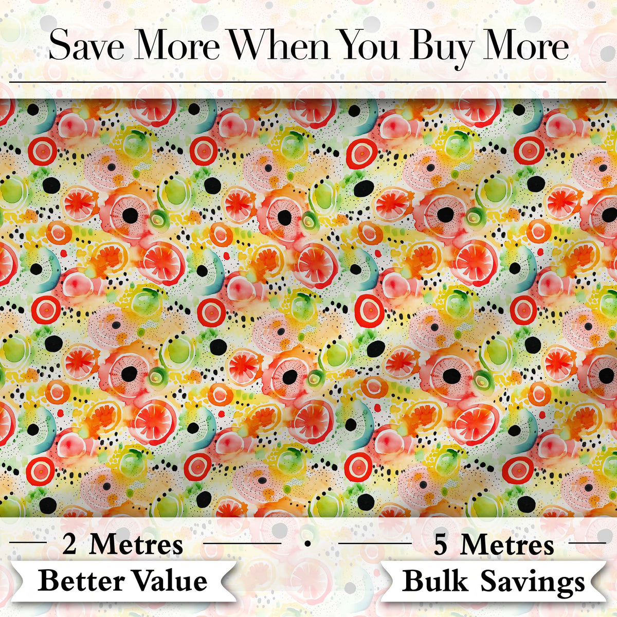 Watercolor Floral Dot Pattern Soft Pastel Abstract Circles Seamless Design Digital Print Fabric by the Metre UK Sewing Quilting Textile