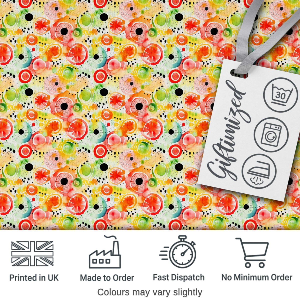 Watercolor Floral Dot Pattern Soft Pastel Abstract Circles Seamless Design Digital Print Fabric by the Metre UK Sewing Quilting Textile