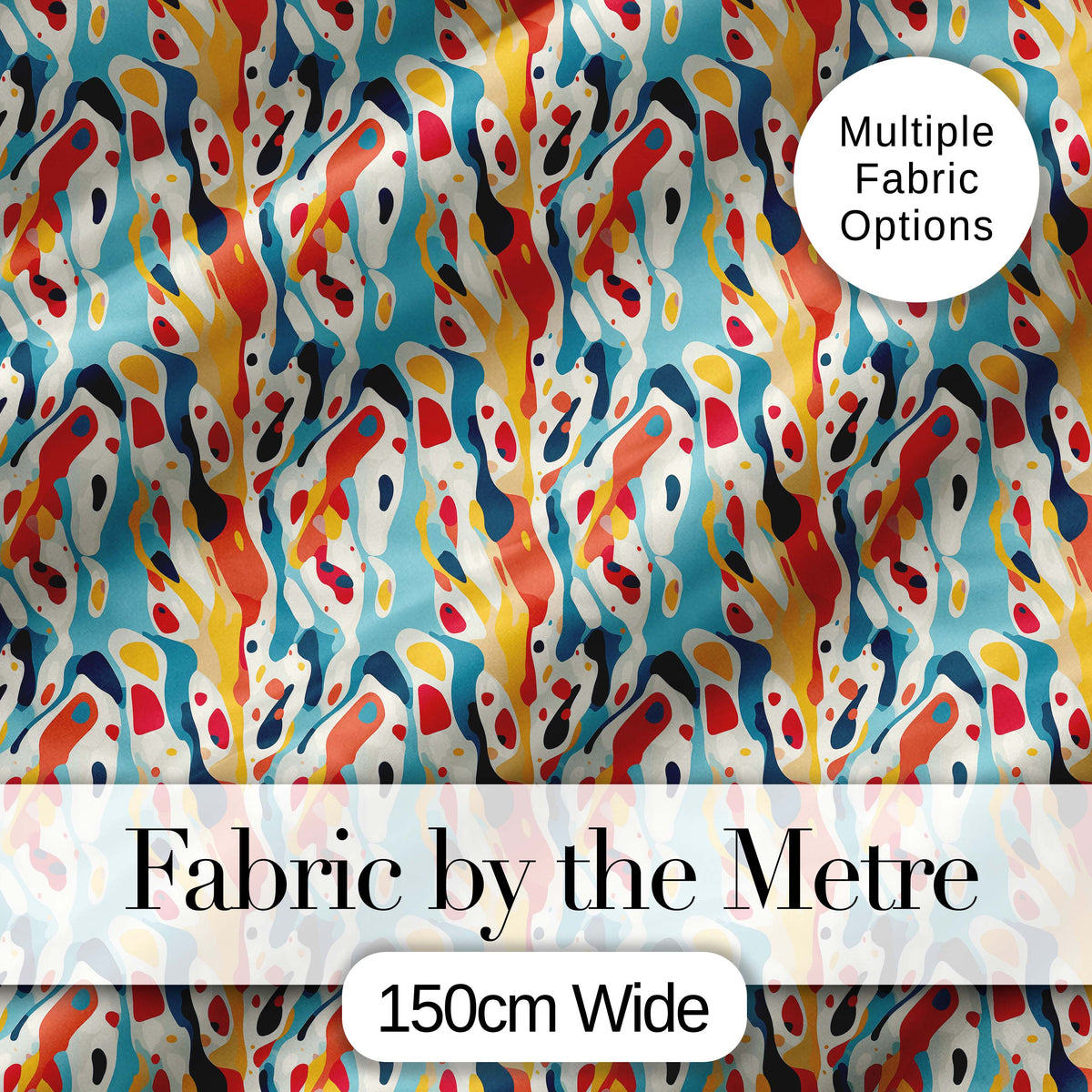 Abstract Organic Shapes Pattern  Modern Seamless Artistic Design Digital Print Fabric by the Metre UK Sewing Quilting Textile