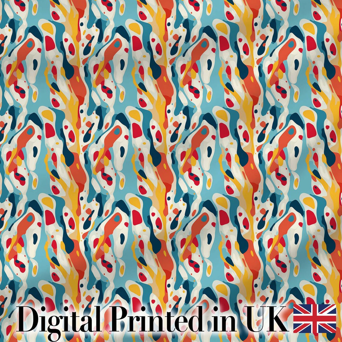 Abstract Organic Shapes Pattern  Modern Seamless Artistic Design Digital Print Fabric by the Metre UK Sewing Quilting Textile