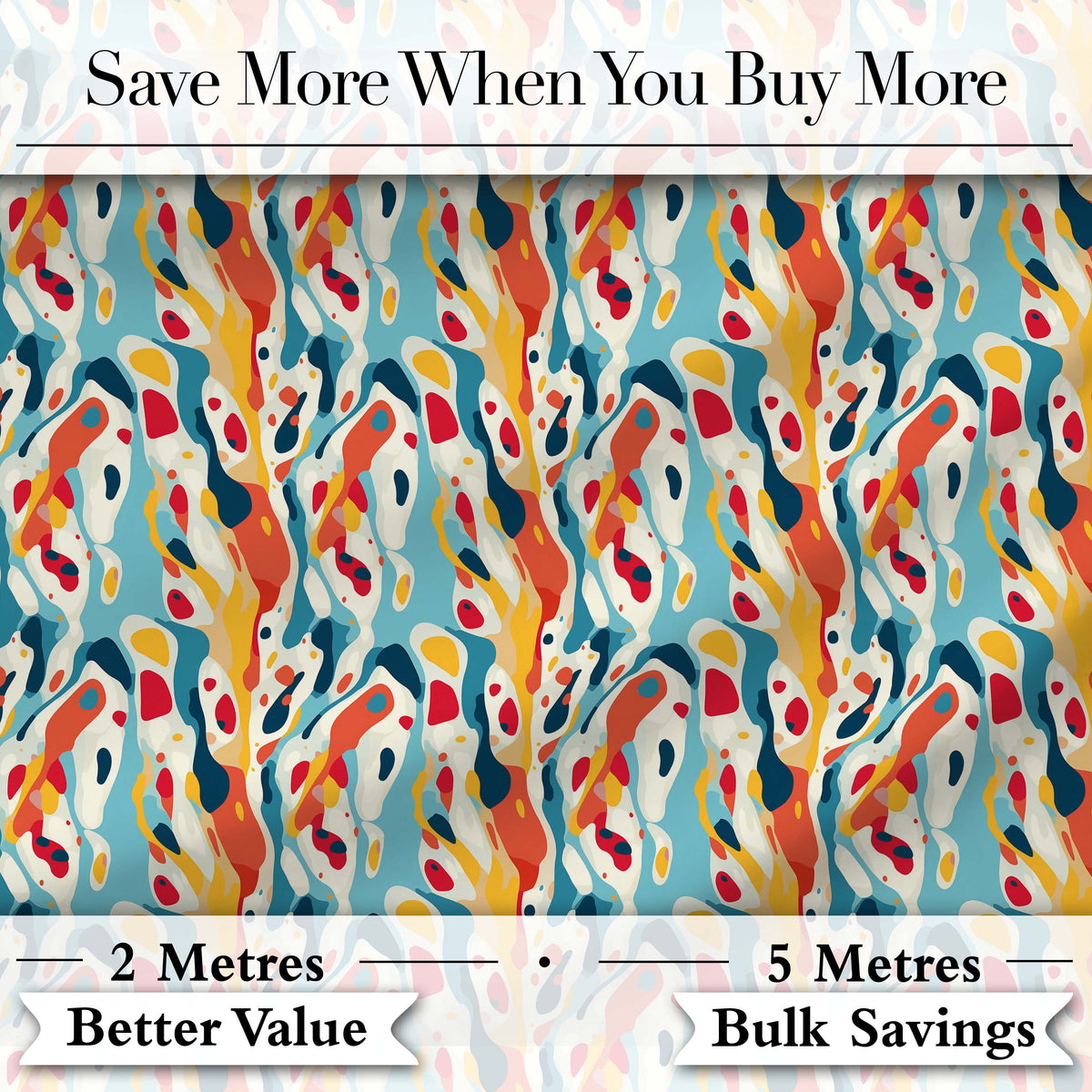 Abstract Organic Shapes Pattern  Modern Seamless Artistic Design Digital Print Fabric by the Metre UK Sewing Quilting Textile