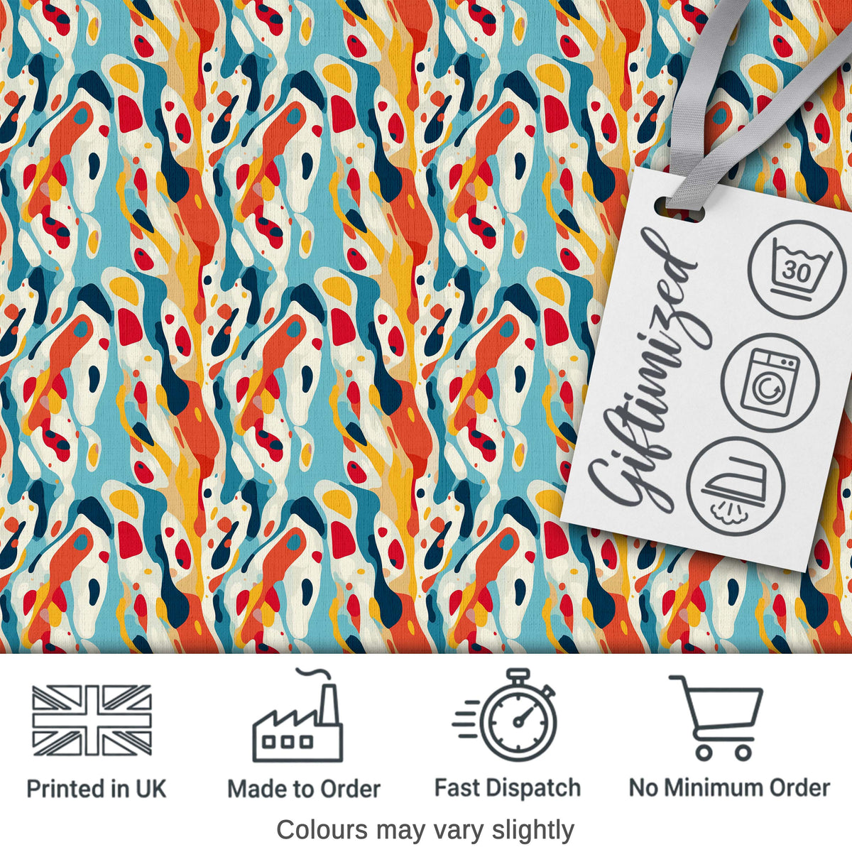 Abstract Organic Shapes Pattern  Modern Seamless Artistic Design Digital Print Fabric by the Metre UK Sewing Quilting Textile