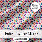 Colorful Watercolor Leaf Pattern Seamless Botanical Abstract Design Digital Print Fabric by the Metre UK Sewing Quilting Textile