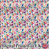 Colorful Watercolor Leaf Pattern Seamless Botanical Abstract Design Digital Print Fabric by the Metre UK Sewing Quilting Textile