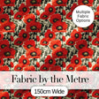 Vintage Poppy Floral Pattern Bold Red Flowers Botanical Seamless Design Digital Print Fabric by the Metre UK Sewing Quilting Textile