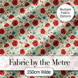 Wildflower Poppy Pattern Red and Blue Botanical Seamless Vintage Style Digital Print Fabric by the Metre UK Sewing Quilting Textile