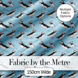 Minimal Puffin Bird Pattern Clean Blue Background Seamless Design Digital Print Fabric by the Metre UK Sewing Quilting Textile