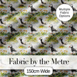 Watercolor Puffin Birds in Floral Meadow Garden Seamless Pattern Digital Print Fabric by the Metre UK Sewing Quilting Textile