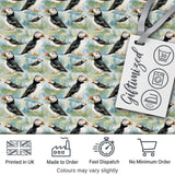 Cute Puffin Birds Watercolor Seamless Pattern Coastal Nature Wildlife Design Digital Print Fabric by the Metre UK Sewing Quilting Textile