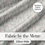 Delicate Pink Blossom Branches Seamless Floral Pattern Soft Sage Background Digital Print Fabric by the Metre UK Sewing Quilting Textile