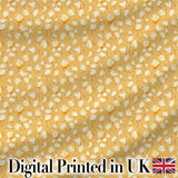 Light Butter Popcorn Pieces on Warm Yellow Background Seamless Food Pattern Digital Print Fabric by the Metre UK Sewing Quilting Textile