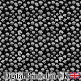 Minimal Monochrome Popcorn Buckets on Black Background Seamless Pattern Digital Print Fabric by the Metre UK Sewing Quilting Textile