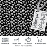 Minimal Monochrome Popcorn Buckets on Black Background Seamless Pattern Digital Print Fabric by the Metre UK Sewing Quilting Textile
