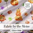 Cute Watercolor Pumpkins and Candy Sweets on Neutral Beige Background   Digital Print Fabric by the Metre UK Sewing Quilting Textile