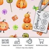 Cute Watercolor Pumpkins and Candy Sweets on Neutral Beige Background   Digital Print Fabric by the Metre UK Sewing Quilting Textile