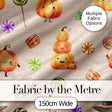 Cute Watercolor Pumpkins and Candy Sweets on Soft Lilac Background   Digital Print Fabric by the Metre UK Sewing Quilting Textile
