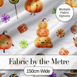 Cute Watercolor Pumpkins and Candy Sweets on Mint Green Background   Digital Print Fabric by the Metre UK Sewing Quilting Textile