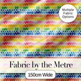 Rainbow Watercolor Chevron and Diamond Stripe Seamless Pattern Digital Print Fabric by the Metre UK Sewing Quilting Textile